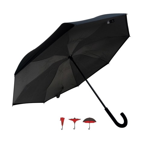 parasol Vice Versa Neyrat Autun gładki czarny/ szary 80 A