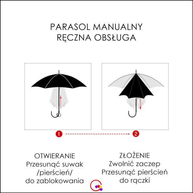 Parasol manualny długi