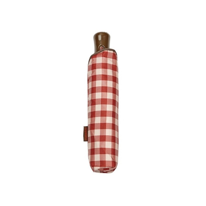 złożony parasol Kratka Ezpeleta czerwony/ kremowy, z brązowym 01