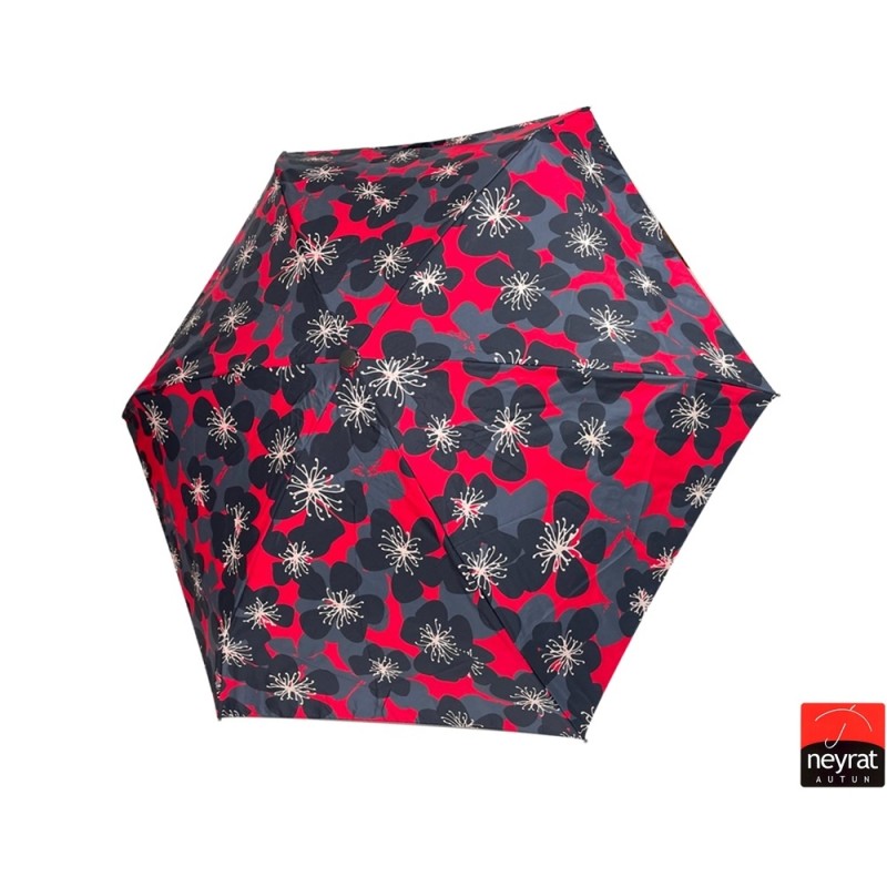 parasolka Fleurs czarno - czerwony 127J